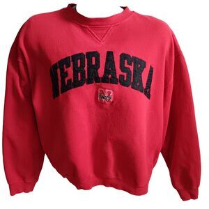 Nebraska Huskers XL Men's Vintage NCAA Stitched On Spellout Sweatshirt Crewneck
